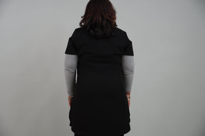 Black Modest Scrub Top – Sleek, Strong & Functional- "Nabeelah"