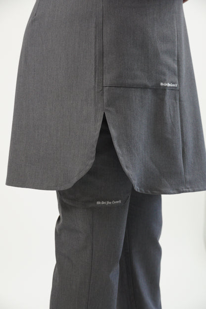 Graphite Gray Modest Scrub Top – Modern, Cool & Covered-"Nabeelah"